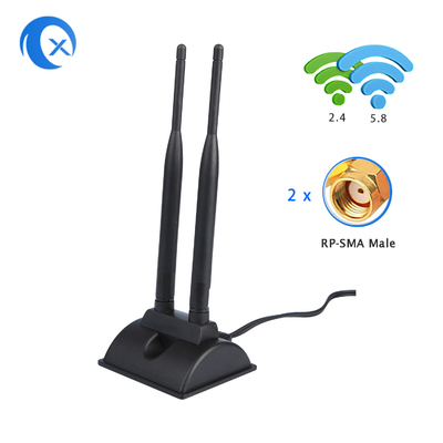 6dBi Wi-Fi антенна с RP-SMA мужским разъемом 2.4GHz 5GHz Dual Band Magnetic Base для беспроводных Wi-Fi маршрутизаторов PCI-E