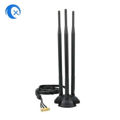 2.4G / 5G Трипл 7dBi Антенна Wi-Fi Bluetooth беспроводной расширитель Магнитный монтаж Антенна с RP-SMA мужской разъединитель