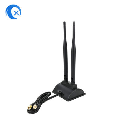Двойная антенна диапазона 5dBi магнитная низкопробная с соединителем RP SMA