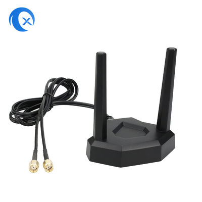 антенна 2.4GHz 5GHz магнитная WiFi с разъем-вилкой RP SMA