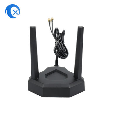 антенна 2.4GHz 5GHz магнитная WiFi с разъем-вилкой RP SMA