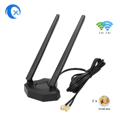 2.4 / 5.8g двойная антенна наполнителя WiFi держателя диапазона 5dBi магнитная для карты PCI ПК